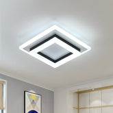 Plafonnier Led Carré 24W, Lampe de Plafond en Acrylique