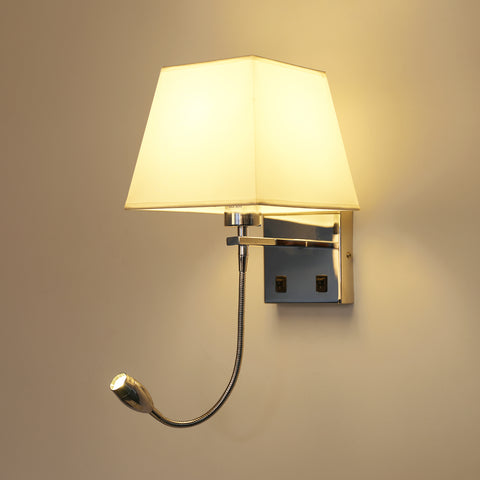 Lámpara de noche, luz de pared LED, luz de lectura, soporte de brazo oscilante para dormitorio, luz nocturna de pared E27 (no incluye bombillas)