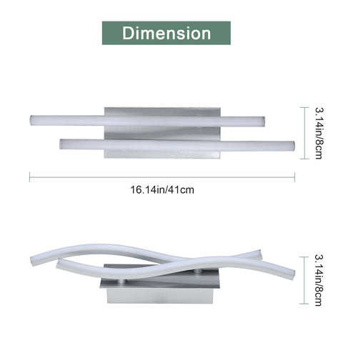 Aplique de aluminio con forma especial, luz blanca 6500K, 220V, plateado