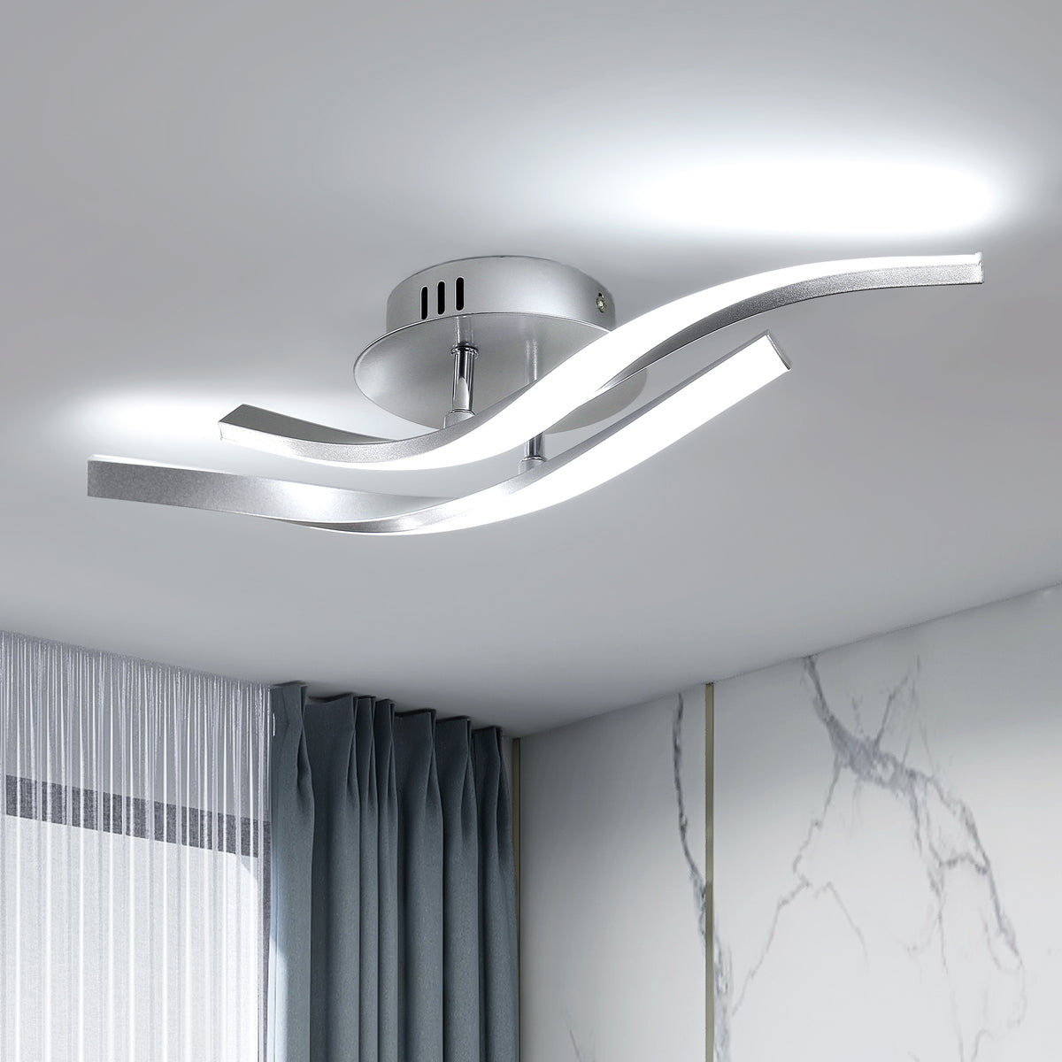 LED-Wandleuchte aus Aluminium, weißes Licht 6500K, 521410 cm, 220V, silber