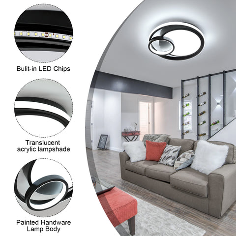 Lámpara de techo LED moderna de 36 W, 80 % de ahorro de energía, sin parpadeo, diseño elegante con pantalla acrílica translúcida, ideal para sala de estar y baño