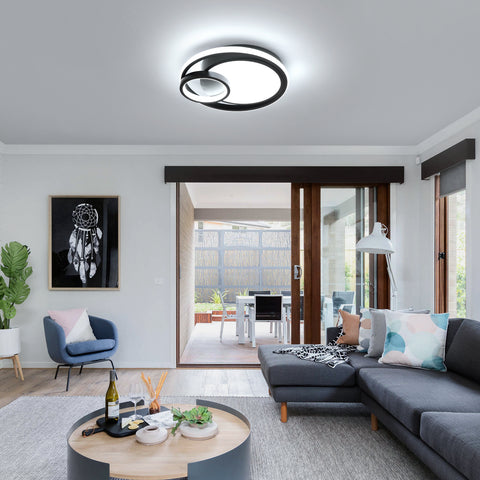 Lámpara de techo LED moderna de 36 W, 80 % de ahorro de energía, sin parpadeo, diseño elegante con pantalla acrílica translúcida, ideal para sala de estar y baño