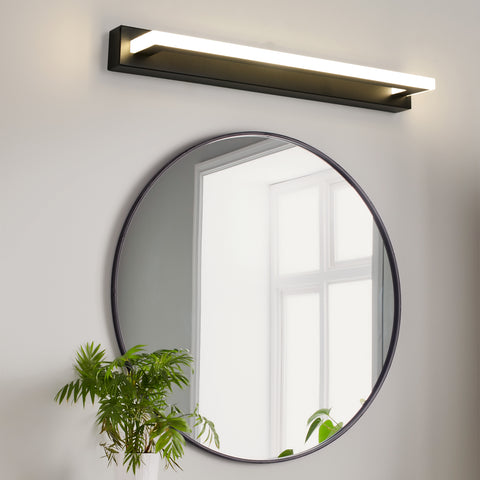 42 cm schwarze LED-Wandleuchte aus Acryl – 9 W Spiegelbeleuchtung, 4500 K neutrales Licht, 220 V, flimmerfrei, vielseitige Installation