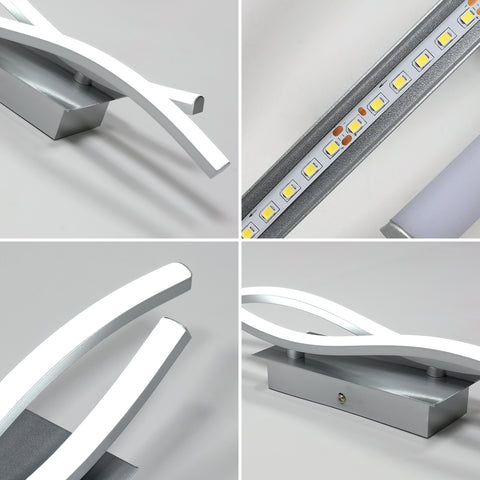Aplique de aluminio con forma especial, luz blanca 6500K, 220V, plateado