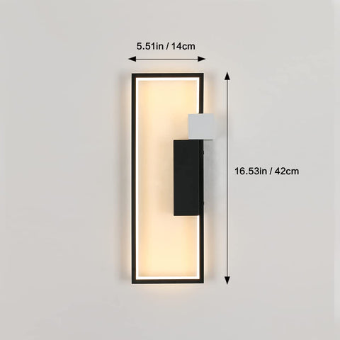 Aplique LED Interior, 15W 1200LM Diseño Geométrico Creativo Negro, Lámpara de Pared Moderna de Acrílico Blanco Cálido 3000K para Sala de Estar, Dormitorio, Pasillo, Escaleras