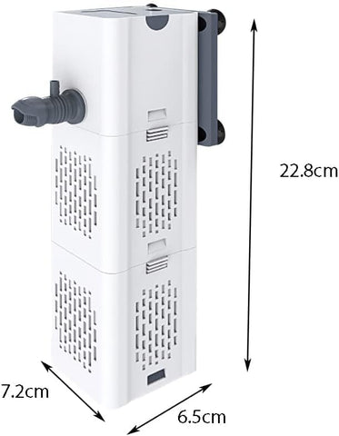 Filtr wewnętrzny do akwarium 80-250 l, 15 W, przepływ 1000 l/h, filtr wewnętrzny, filtr pompy z gąbkami filtrującymi