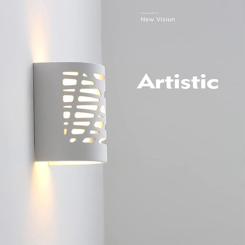 Lámpara de pared LED de 4 W, luz blanca, aplique interior moderno, lámpara de pared de yeso para baño, sala de estar, dormitorio, escaleras, pasillo, luz blanca cálida 3000 K