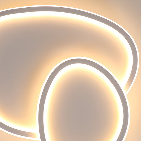 Moderna lámpara de techo LED regulable en forma de guijarro - blanca, 50*45,5*6,5 cm, con mando a distancia, tres colores de luz, 220 V - para salón, dormitorio