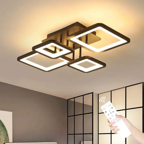 Plafonnier LED Moderne, 54W Luminaire Plafonnier Dimmable avec Télécommande 3000K-6500K
