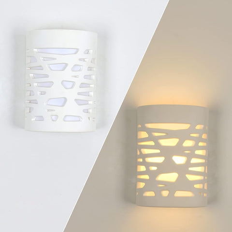 Lámpara de pared LED de 4 W, luz blanca, aplique interior moderno, lámpara de pared de yeso para baño, sala de estar, dormitorio, escaleras, pasillo, luz blanca cálida 3000 K