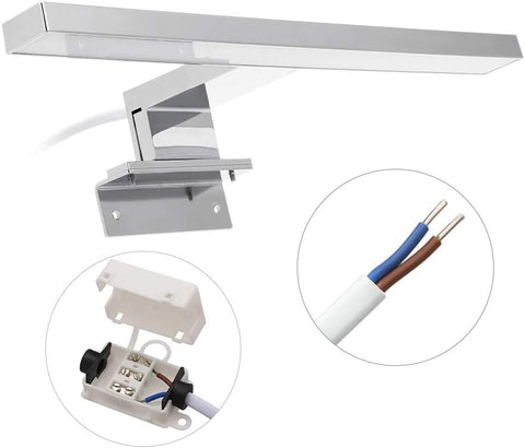 Espejo LED para baño, Dormitorio, Mueble de Cocina, iluminación Interior Moderna, Resistente al Agua IP44, Cromo, luz neutra de 4000 K [Clase energética