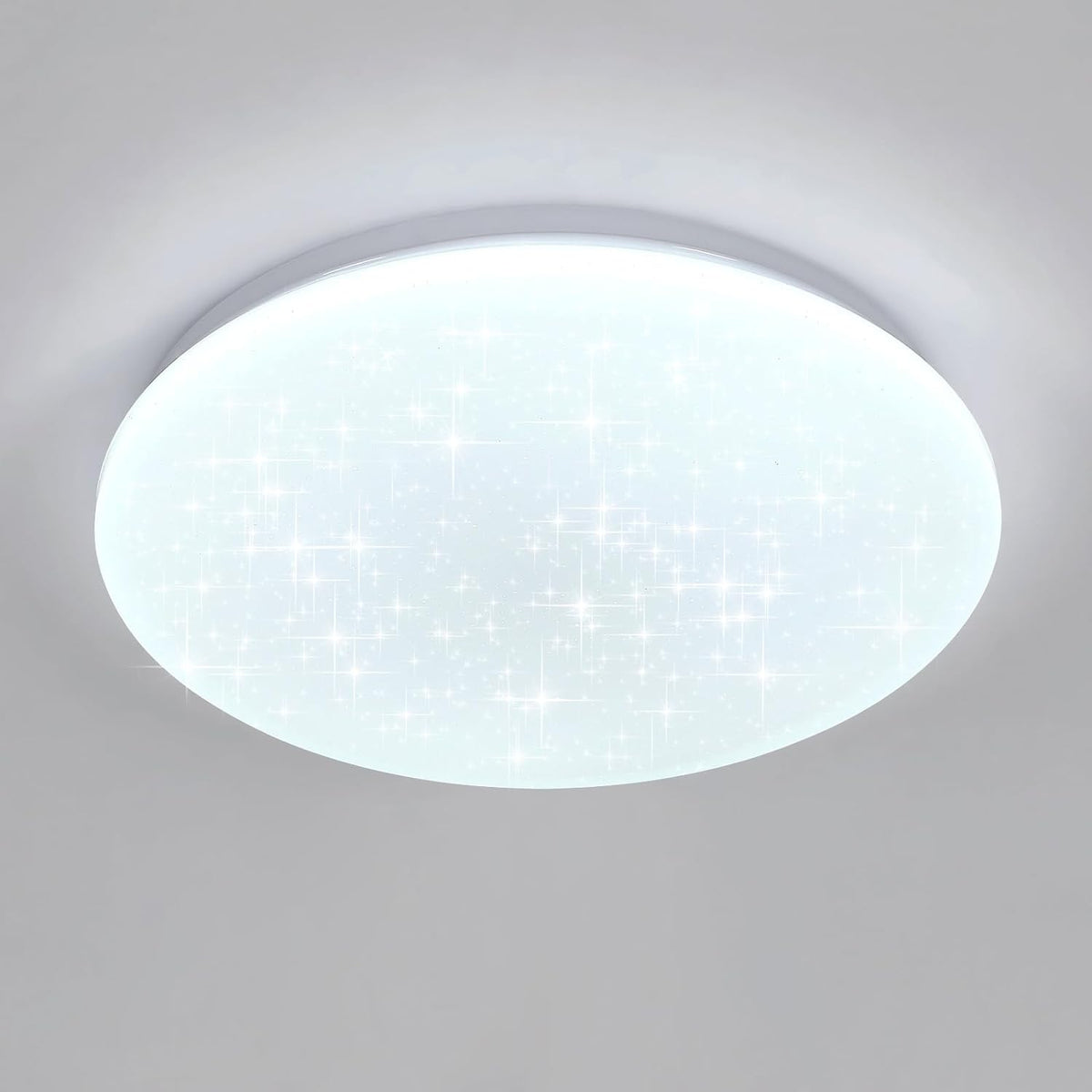 Deckenleuchte, 24 W, runde Deckenlampe mit Sterneffekt, LED-Kronleuchter, moderne Deckenleuchte für Küche, Kinderzimmer, Flur, Schlafzimmer, Badezimmer, Kaltweiß 6500 K