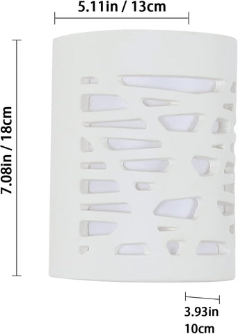 Lámpara de pared LED de 4 W, luz blanca, aplique interior moderno, lámpara de pared de yeso para baño, sala de estar, dormitorio, escaleras, pasillo, luz blanca cálida 3000 K