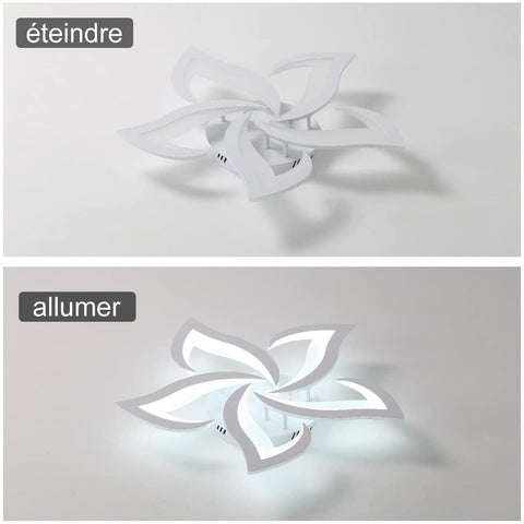 LED-Deckenleuchte, moderne Deckenleuchte 60 W 4500 lm, moderne Blütenblatt-Deckenleuchte für Wohnzimmer, Küche, Badezimmer, Schlafzimmer, Esszimmer (kaltweiß 6000 K, Durchmesser 60 cm) 