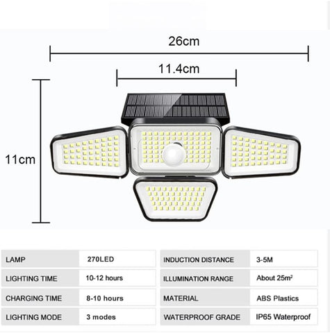 Luz solar Sensor de movimiento al aire libre Lámpara de pared LED Blanco frío 6000K para patio Jardín Pasillo Terraza Cerca de la pared Camino Patio Villa