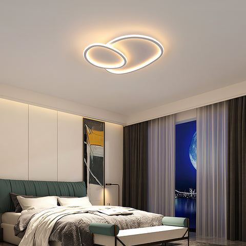 Moderna lámpara de techo LED regulable en forma de guijarro - blanca, 50*45,5*6,5 cm, con mando a distancia, tres colores de luz, 220 V - para salón, dormitorio
