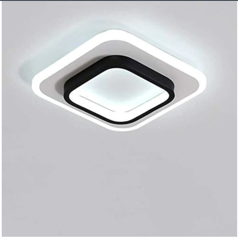 LED-plafondlamp, vierkant zwart + wit, 40W 6500K koel wit licht, 40*40*5CM, voor gangpad