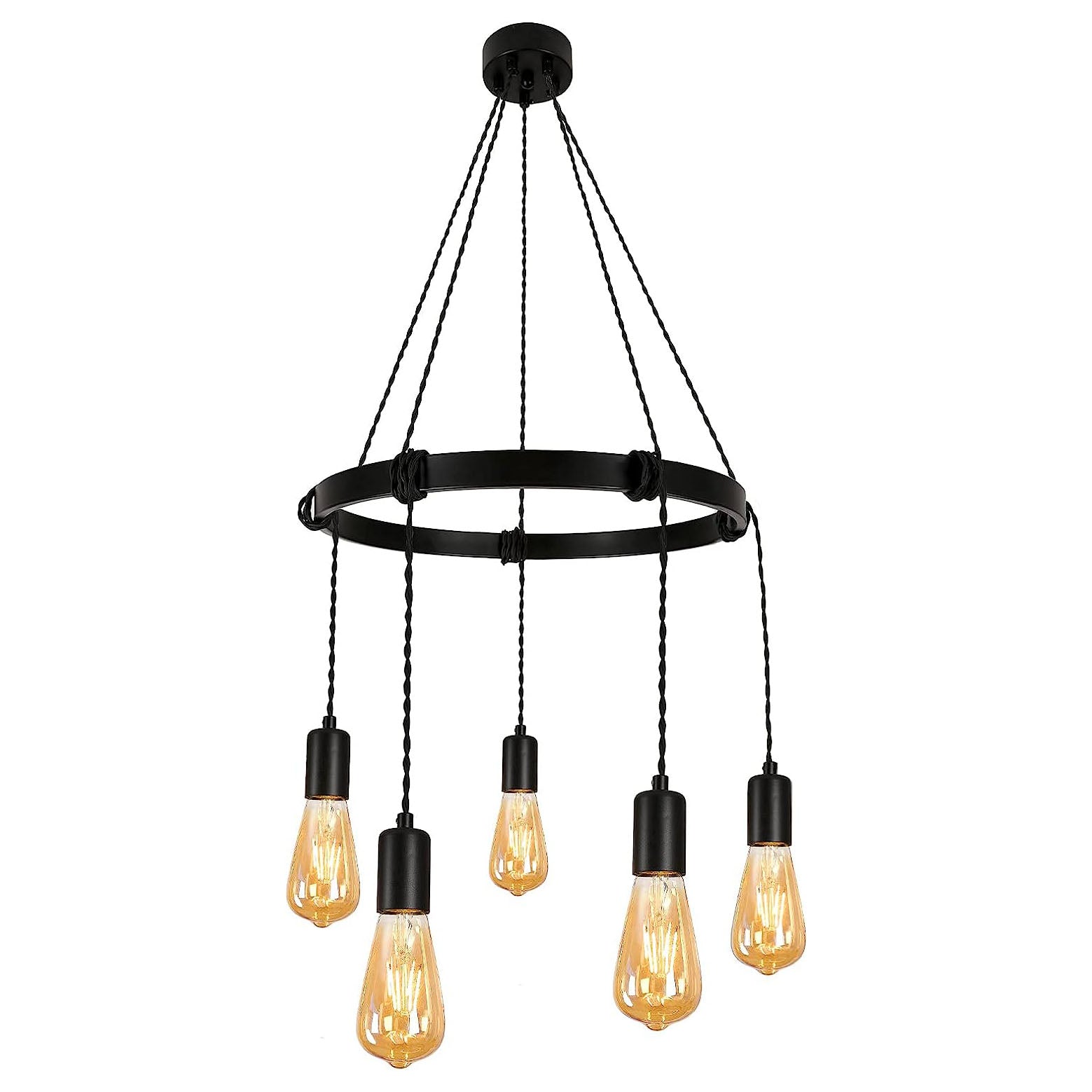 Lustre Vintage 5 douilles Suspension E27 Base