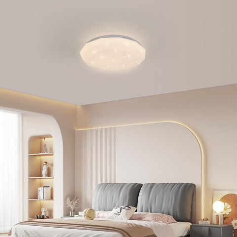 Lámpara de techo, 24 W LED estrella luz de techo 4000 K blanco neutro, lámpara LED moderna lámpara de techo de diamante para dormitorio infantil, cocina, pasillo, dormitorio, baño