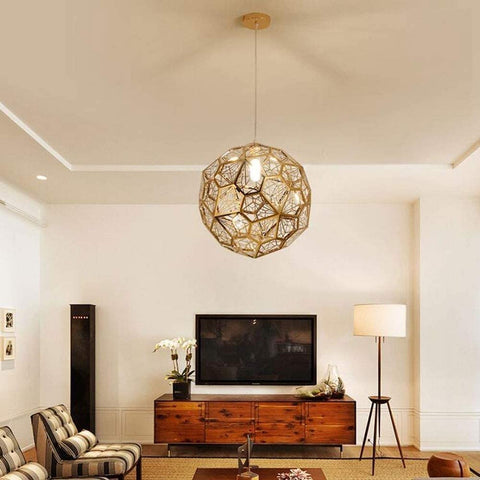 Lámpara moderna de lujo de acero inoxidable con bola de diamante creativa y pantalla colgante E27 para techo de sala de estar.