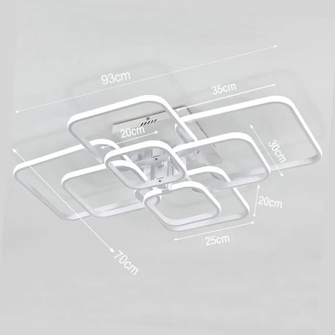 Moderna lámpara de techo LED de aluminio de 8 cabezales, 114 W, blanco frío 6500 K para pasillo, dormitorio, cocina y sala de estar