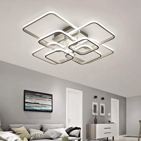 Moderna lámpara de techo LED de aluminio de 8 cabezales, 114 W, blanco frío 6500 K para pasillo, dormitorio, cocina y sala de estar