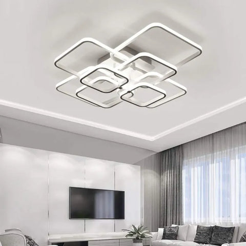 Moderna lámpara de techo LED de aluminio de 8 cabezales, 114 W, blanco frío 6500 K para pasillo, dormitorio, cocina y sala de estar