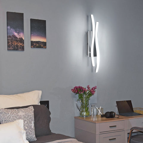 Aplique de aluminio con forma especial, luz blanca 6500K, 220V, plateado