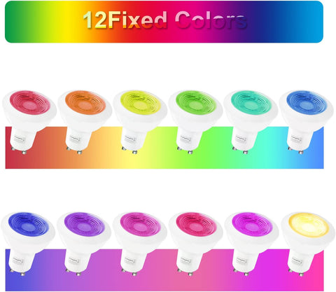 Juego de 6 focos LED empotrables RGB ajustables con cambio de color, 5 W (equivalente a 50 W), blanco cálido 2700 K, luz de techo empotrable redonda de metal blanco con control remoto regulable
