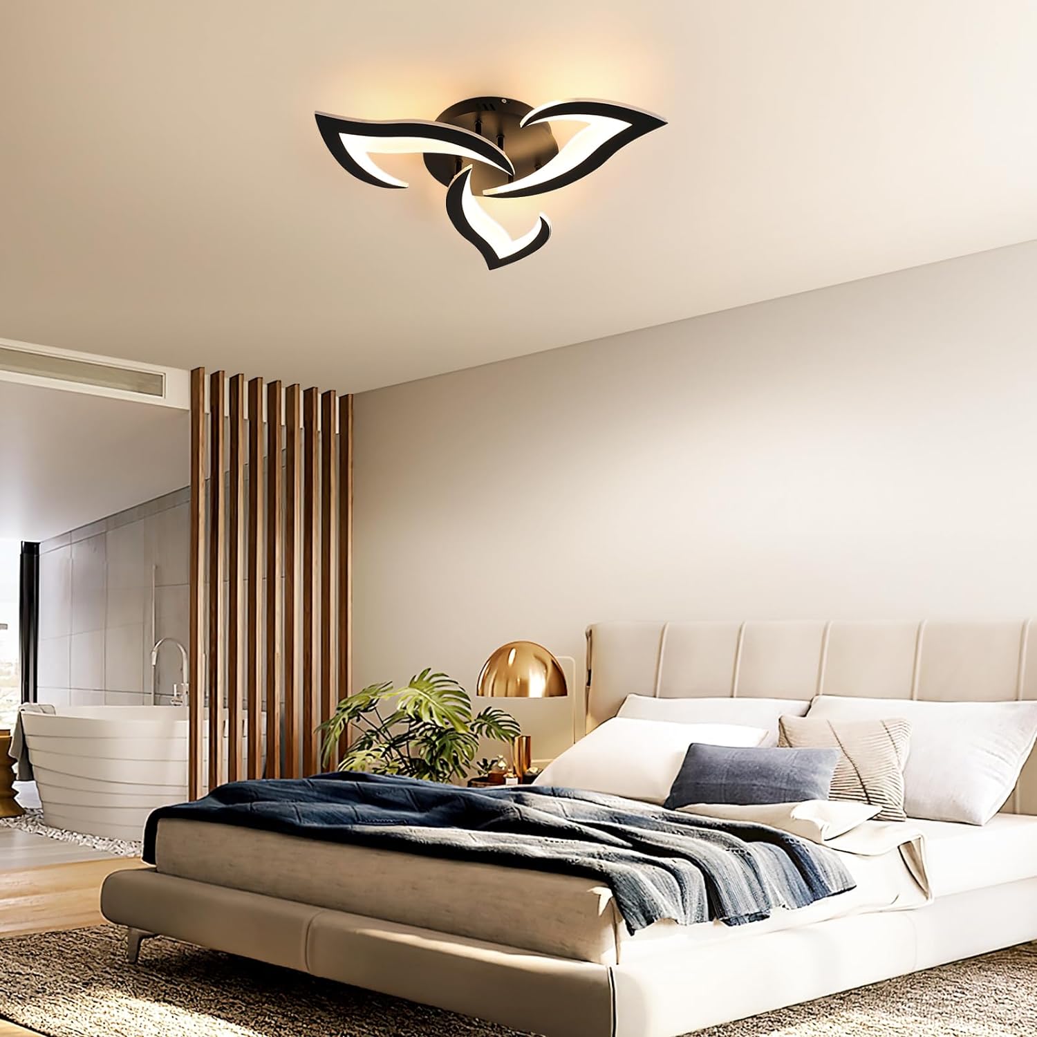 Plafonnier LED Dimmable, Lampe de Plafond Moderne Acrylique 35W 3937LM