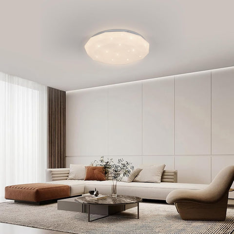 Lámpara de techo, 24 W LED estrella luz de techo 4000 K blanco neutro, lámpara LED moderna lámpara de techo de diamante para dormitorio infantil, cocina, pasillo, dormitorio, baño