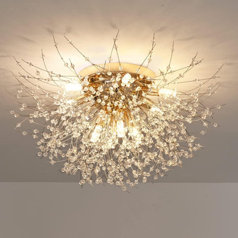 LED-plafondlamp Kristallen kroonluchter Moderne K9 kristallen hanglamp Plafondlamp Verstelbare kleurtemperatuur 3000K/4500K/6500K 6 G9 Plafondlamp Goud
