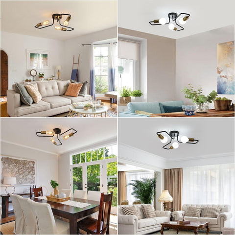 Vintage lampa sufitowa E27 podstawa 3 lampa sufitowa do salonu sypialnia jadalnia biuro