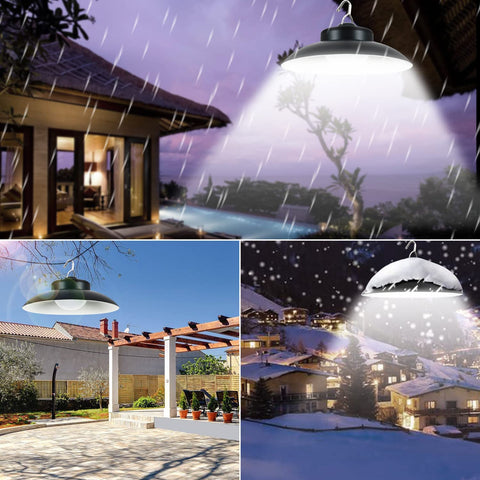 Luz Solar Exterior, Ángulo de Haz de 120°, Luz Solar Exterior IP65 con Control Remoto, Cable de 5 M, 3 Modos de Temperatura de Color para Jardín, Garaje, Patio, Escaleras, Patio