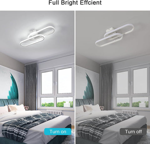 Lámpara de techo LED de 32 W, 3600 lm, lámpara de techo moderna, lámpara de techo acrílica para sala de estar, dormitorio, cocina, baño, pasillo, balcón, 50 cm (blanco), luz blanca fría 6500 K