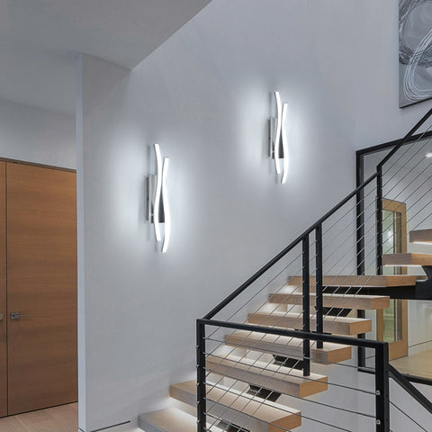 Aplique de aluminio con forma especial, luz blanca 6500K, 220V, plateado