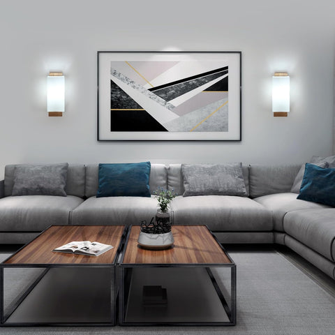 Aplique de Pared Vintage de Madera y Cristal – Lámpara Interior E27