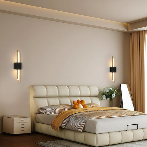 Aplique de Pared LED Interior Negro y Dorado 40CM 10W 3000K Luz Cálida