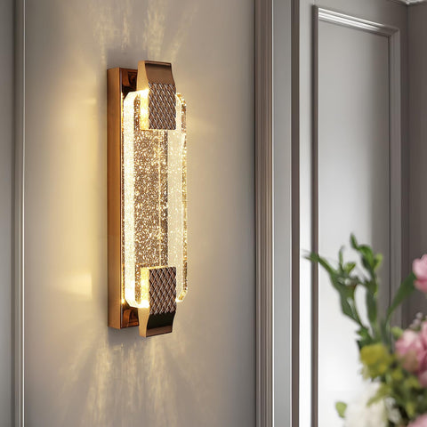 LED Wandleuchte Crystal Gold 12W