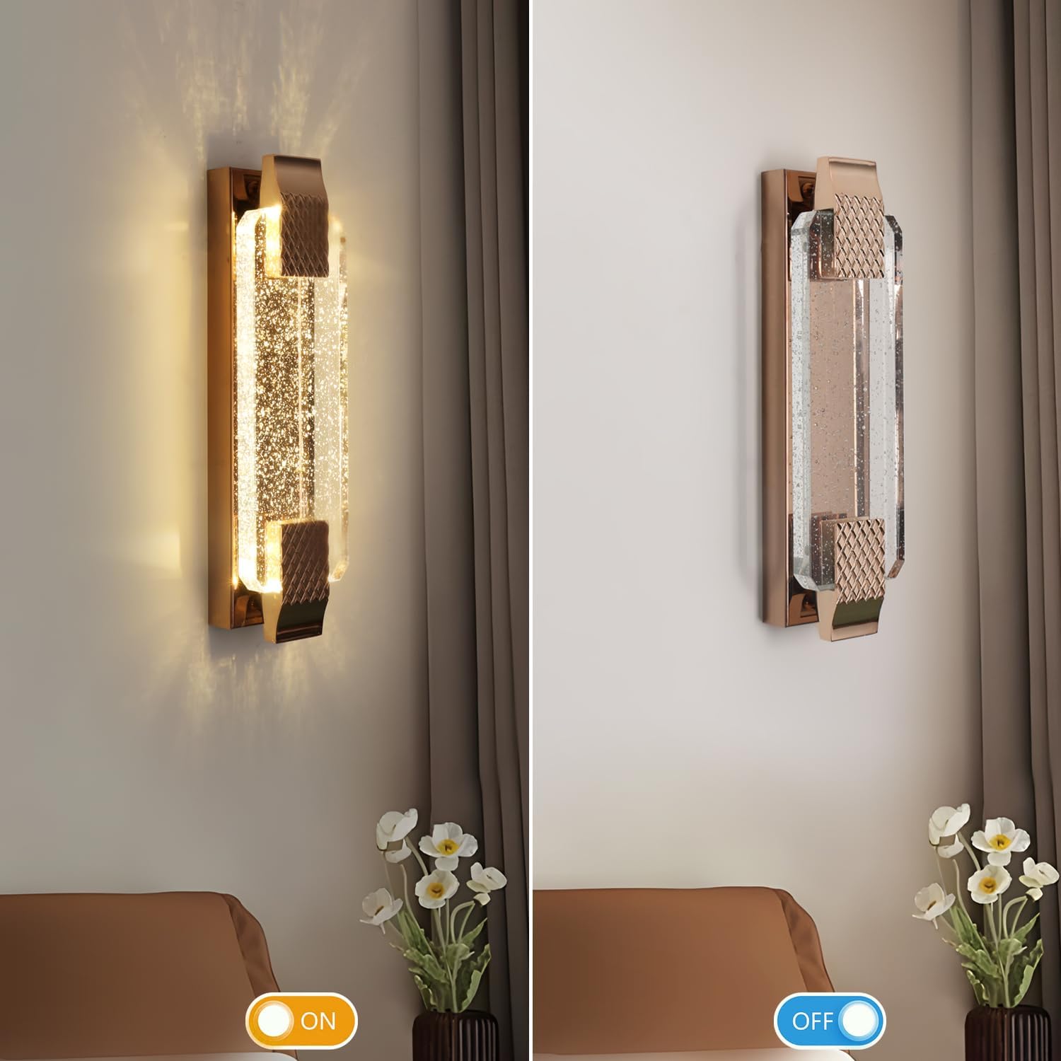 LED Wandleuchte Crystal Gold 12W