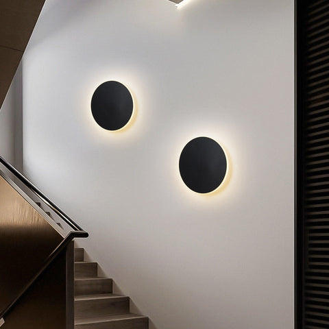 Luz de pared LED Interruptor táctil Iluminación interior para dormitorio Sala de estar Luz de escalera de noche redonda Decoración del hogar Accesorio de aluminio Negro