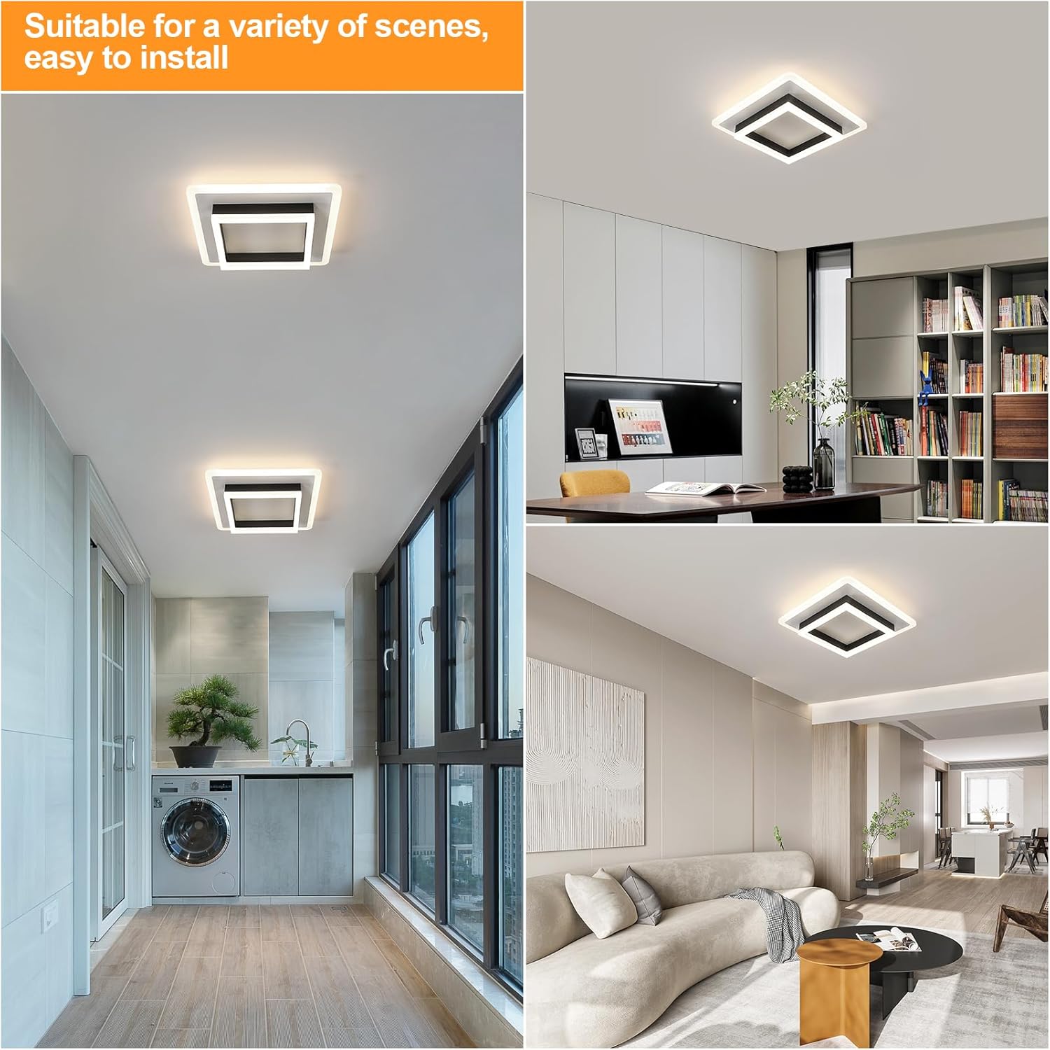 LED-Deckenleuchte Quadrat 4500K