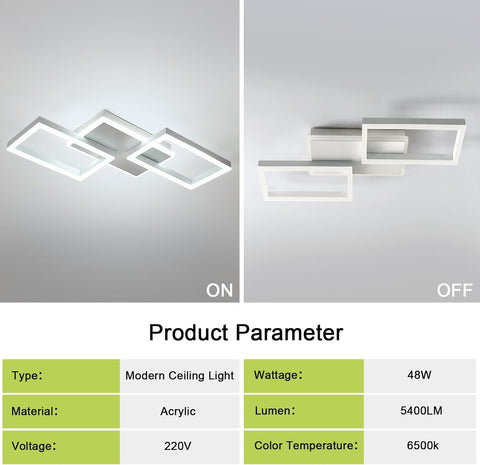 Moderne Quadratische LED Deckenleuchte 46W