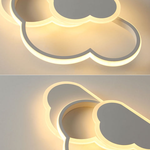 Lámpara de techo LED, iluminación de techo para decoración del hogar, lámpara de acrílico blanca de 36 W, lámpara de techo en forma de nube para dormitorio, sala de estar, comedor, luz cálida de 3000 K