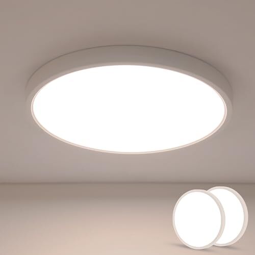 2PCS 36W LED-plafondlamp, rond wit, neutraal wit licht 5000K, waterdicht IP44, ideaal voor slaapkamer balkon badkamer