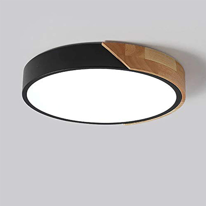 Moderne LED-plafondlamp rond zwart 23*5cm, wit licht 6500K, voor woonkamer slaapkamer keuken hal