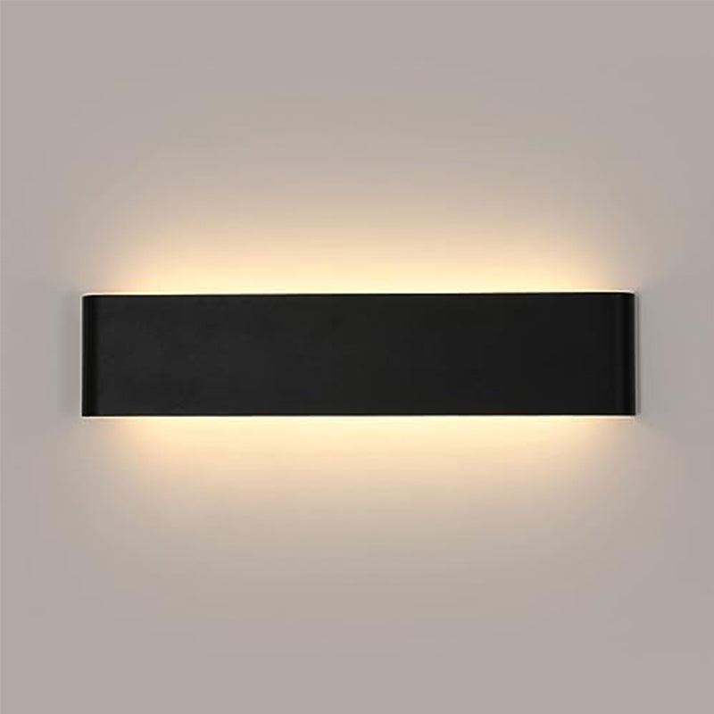 LED-Wandleuchte aus Aluminium mit modernem und minimalistischem Design, Schwarz, 41 cm, Beleuchtung nach oben und unten, warmes Licht, 10 W