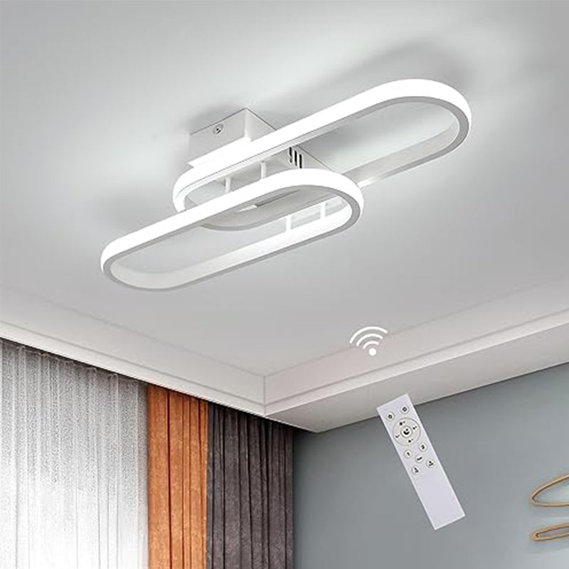 Lámpara de Techo LED Moderna Regulable de Estilo Nórdico en Forma de Barra - Blanco, 50,5*17*8cm, con Control Remoto, 32W, 2700K-6500K - para Sala de Estar, Dormitorio