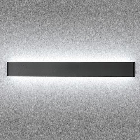 Aplique LED de moderno aluminio metálico Negro, 91 cm, Iluminación, Luz blanca, 30W, para Salón