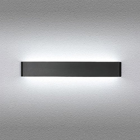 Aplique LED moderno en metal aluminio, Negro, 61 cm, Iluminación, Luz blanca, 18W, Lámpara para Salón Dormitorio